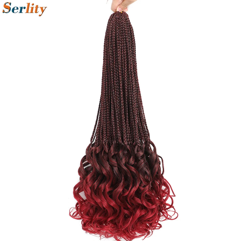 18 24 Inch French Curl Crochet Braids Pre Looped Blonde P27/613 33 Box Braids Crochet Hair Synthetic French Curls Braiding Hair