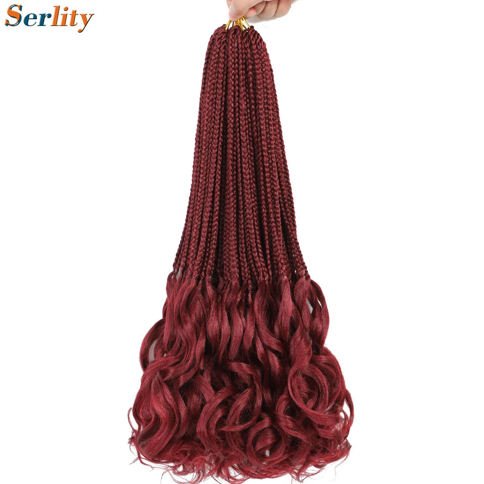 18 24 Inch French Curl Crochet Braids Pre Looped Blonde P27/613 33 Box Braids Crochet Hair Synthetic French Curls Braiding Hair