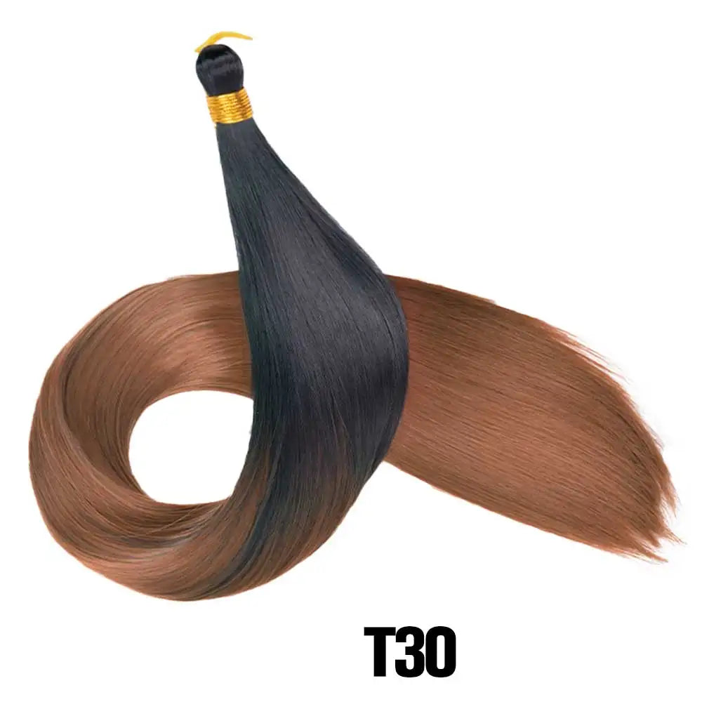 26 Inch Bone Straight Braiding Hair Synthetic Crochet Braids Hair Extensions Silky Pre Stretched Box Braids Hair Ombre Black