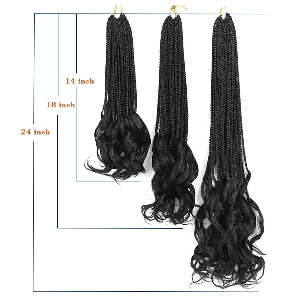 18 24 Inch French Curl Crochet Braids Pre Looped Blonde P27/613 33 Box Braids Crochet Hair Synthetic French Curls Braiding Hair