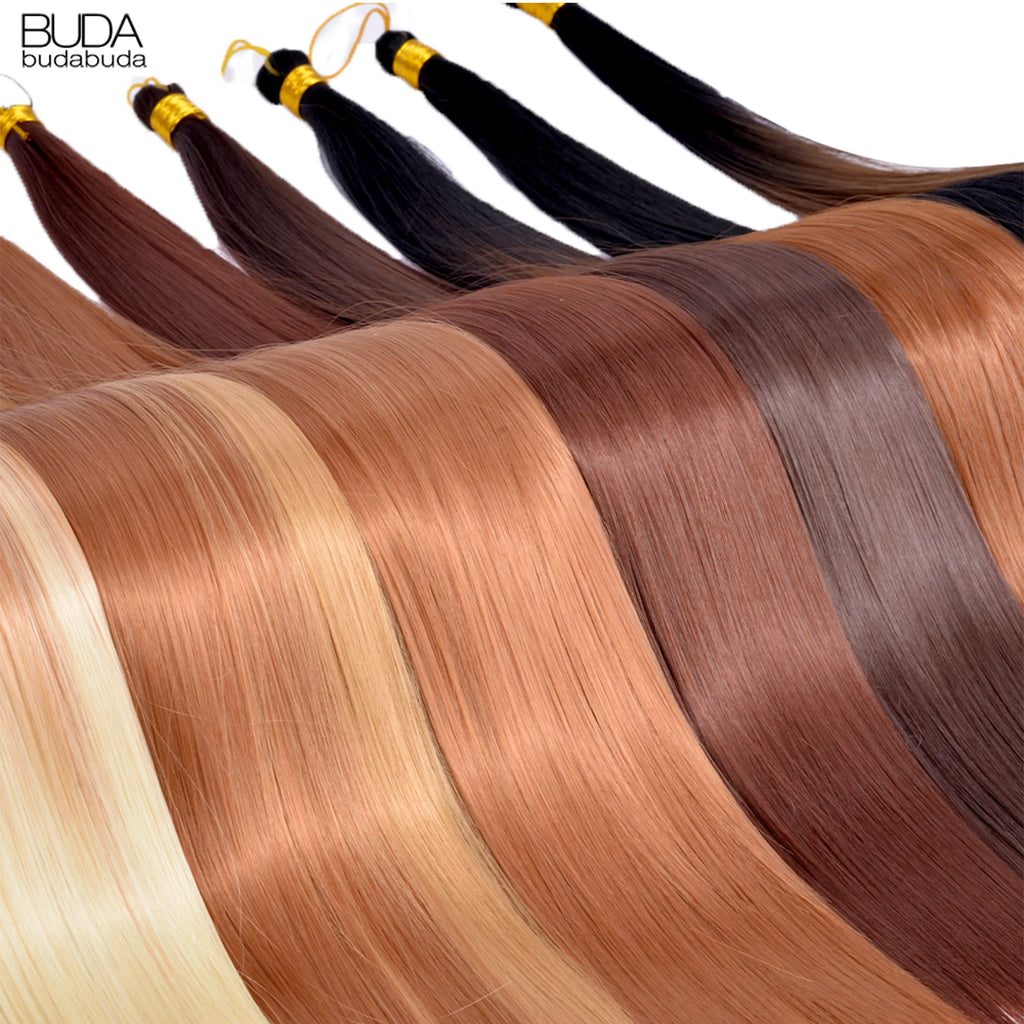 26 Inch Bone Straight Braiding Hair Synthetic Crochet Braids Hair Extensions Silky Pre Stretched Box Braids Hair Ombre Black
