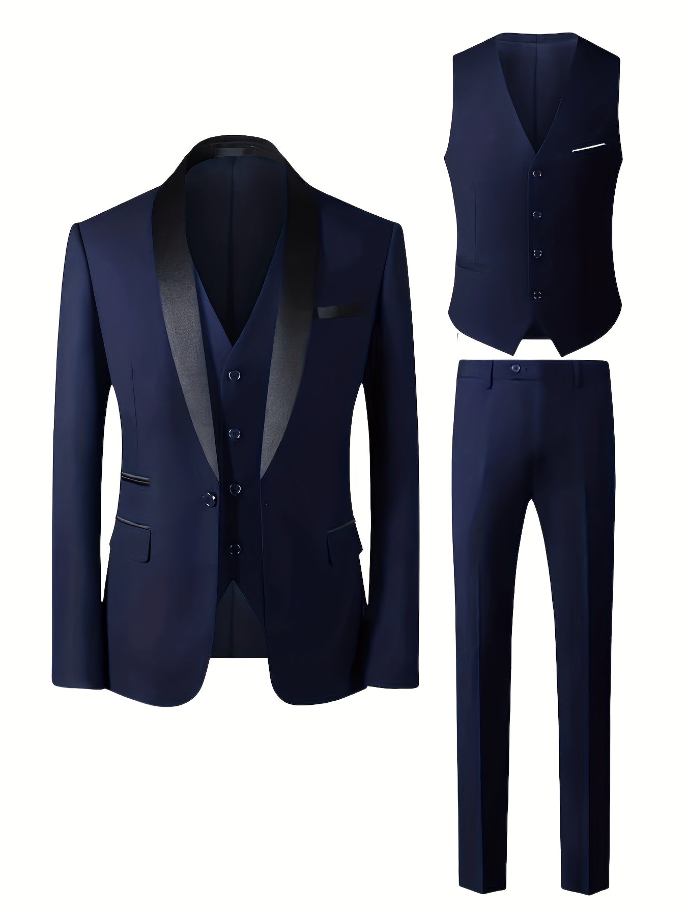 Men's Premium Three-Piece Suit Set, Plus Size Suit, Pants, and Vest for Formal Wear, Weddings, Work Attire, and Holiday Gifts