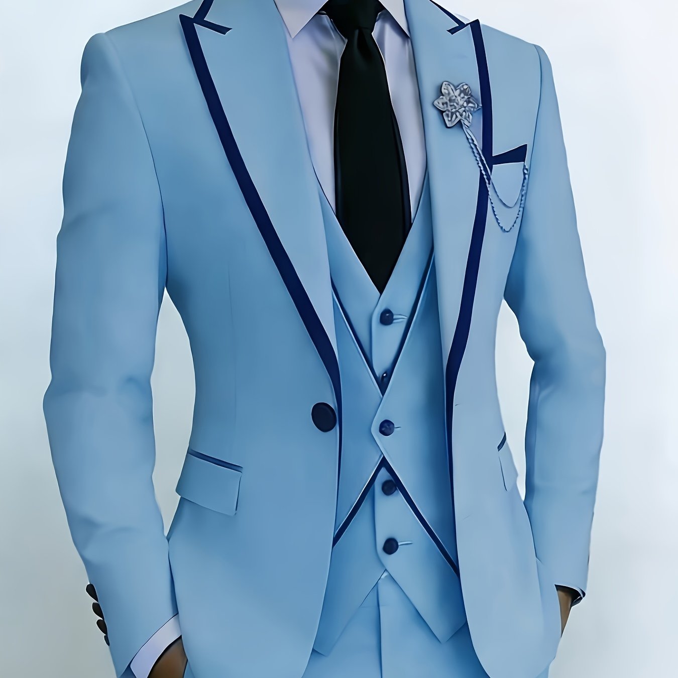 New Men's Suit 3pcs Set, with Exquisite Design And Elegant Classic Cut. Suitable for Weddings, Business, Formal Occasions, An Ideal Gift for Men, Valentine's Day Gift/ Valentine's Day Suit