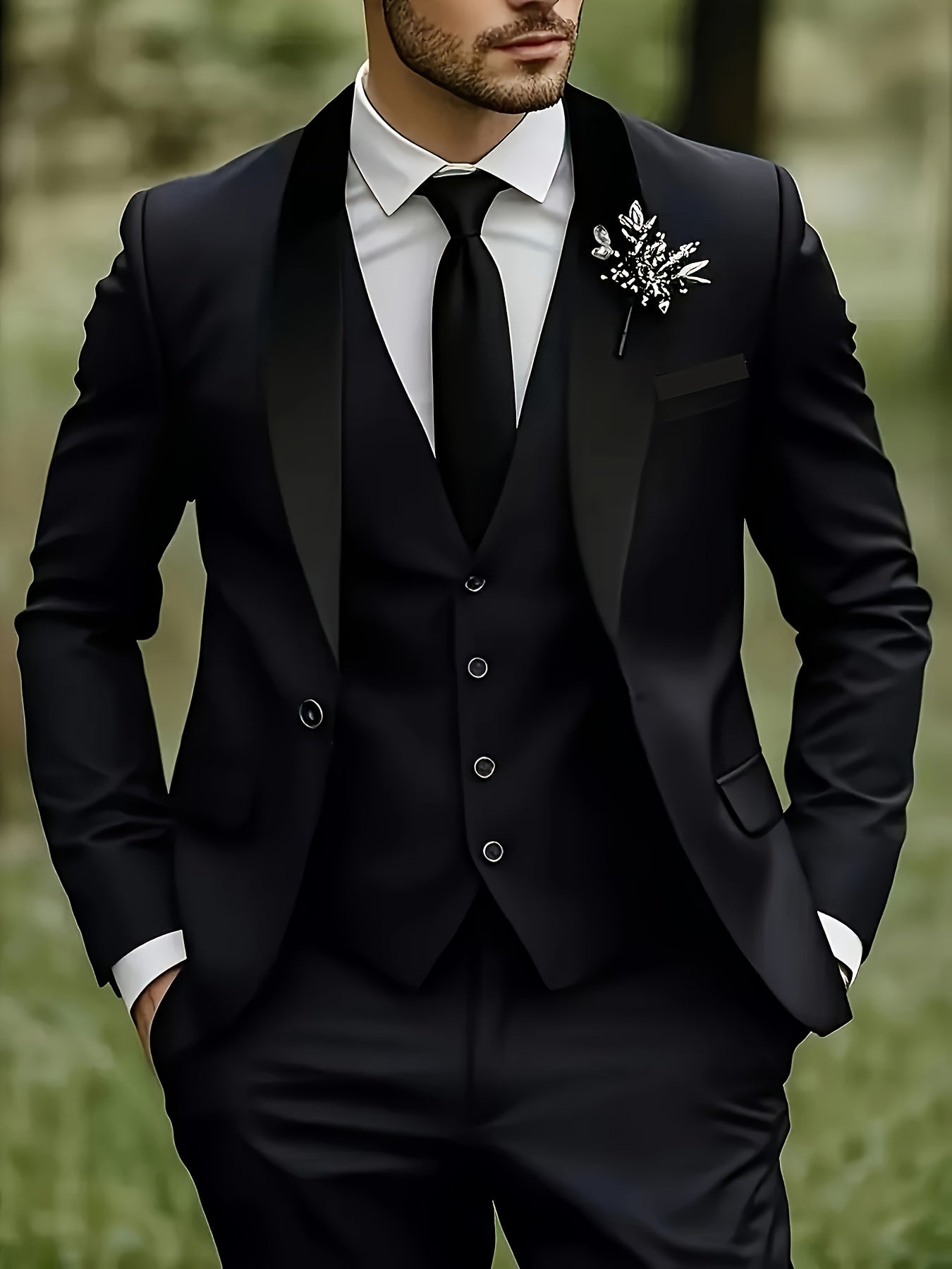 Men's Premium Three-Piece Suit Set, Plus Size Suit, Pants, and Vest for Formal Wear, Weddings, Work Attire, and Holiday Gifts