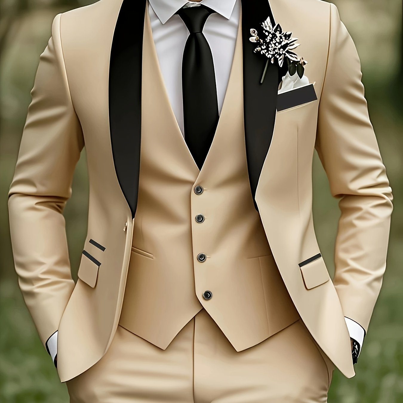 Men's Premium Three-Piece Suit Set, Plus Size Suit, Pants, and Vest for Formal Wear, Weddings, Work Attire, and Holiday Gifts