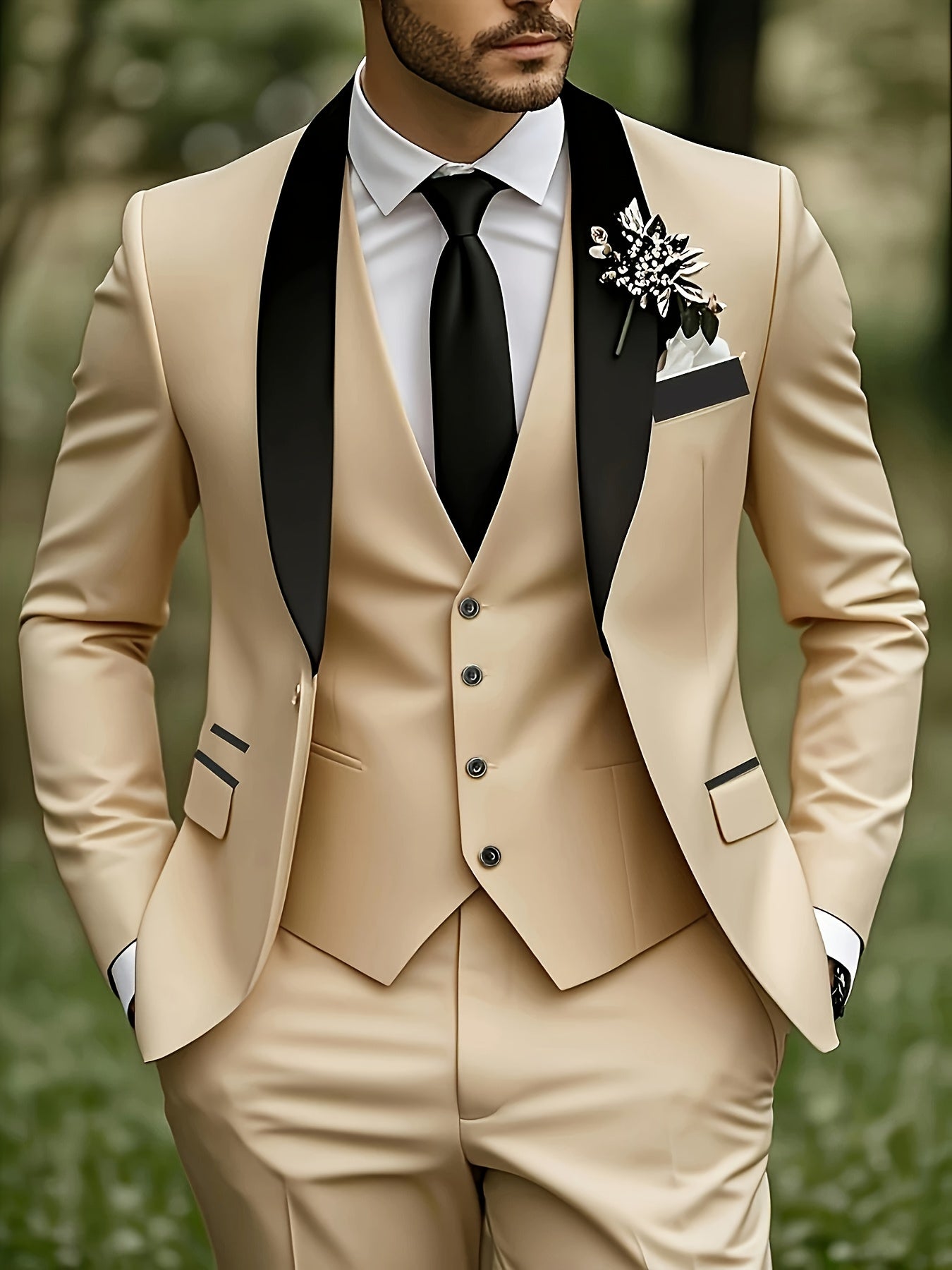 Men's Premium Three-Piece Suit Set, Plus Size Suit, Pants, and Vest for Formal Wear, Weddings, Work Attire, and Holiday Gifts
