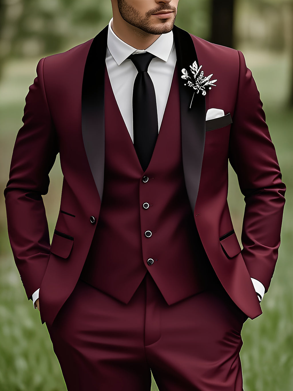 Men's Premium Three-Piece Suit Set, Plus Size Suit, Pants, and Vest for Formal Wear, Weddings, Work Attire, and Holiday Gifts