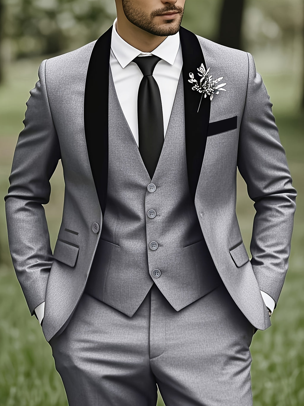 Men's Premium Three-Piece Suit Set, Plus Size Suit, Pants, and Vest for Formal Wear, Weddings, Work Attire, and Holiday Gifts
