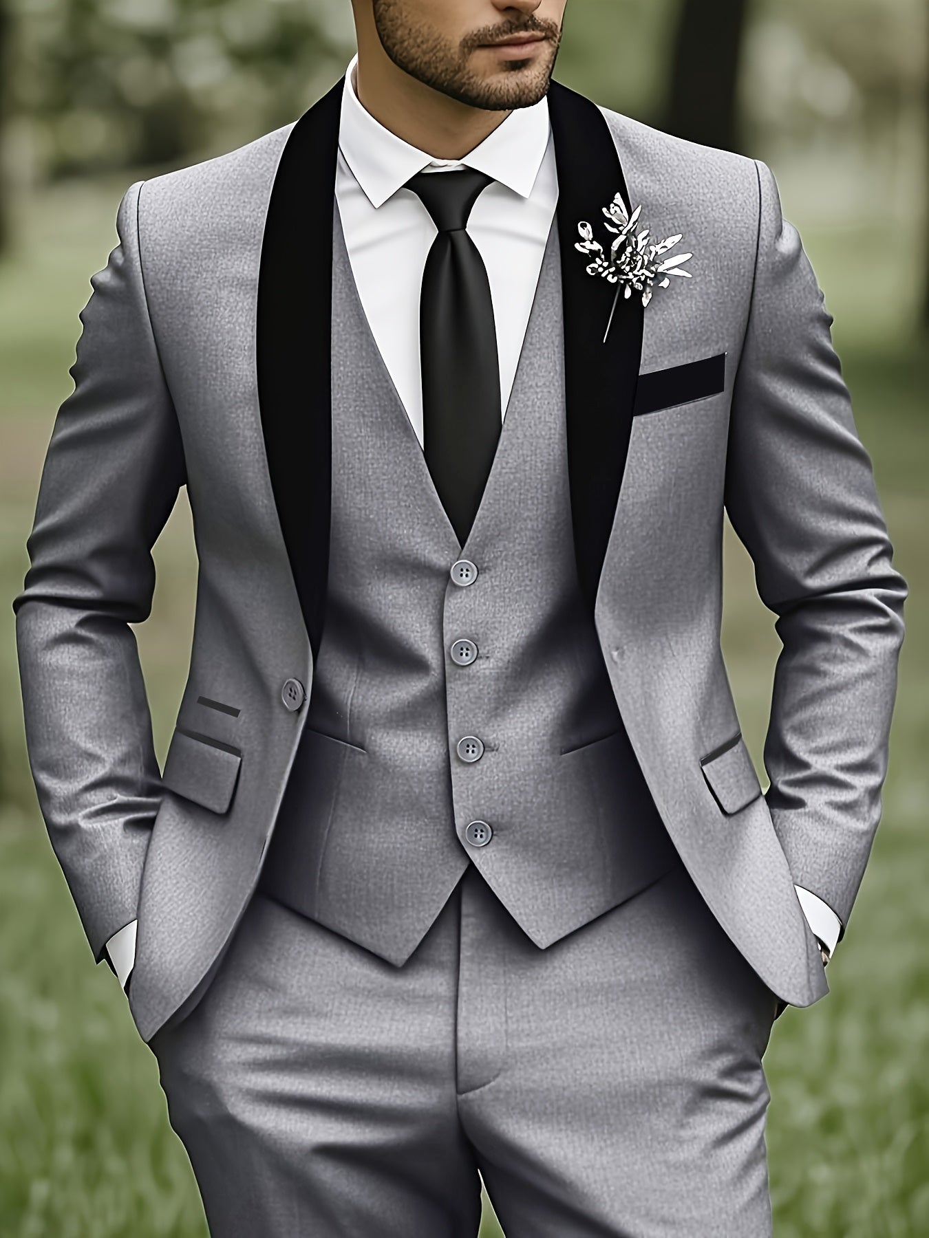Men's Premium Three-Piece Suit Set, Plus Size Suit, Pants, and Vest for Formal Wear, Weddings, Work Attire, and Holiday Gifts